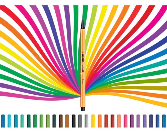 德国STABILO思笔乐88纤维笔天鹅乐点88彩色勾线笔 草图笔纤维水笔