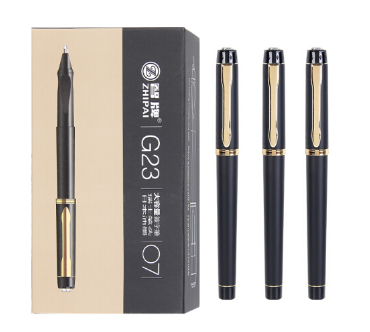 智牌签字笔中性笔大容量签名笔商务办公日常书写黑色水笔 G23黑色0.7mm