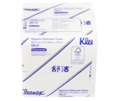 舒洁（Kleenex） 双层抽取式卫生纸 200抽 60包/箱