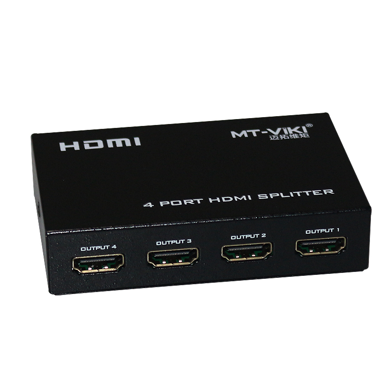 迈拓维矩MT-SP104M 1进4出HDMI分配器 一分四 高清3D电脑分屏器